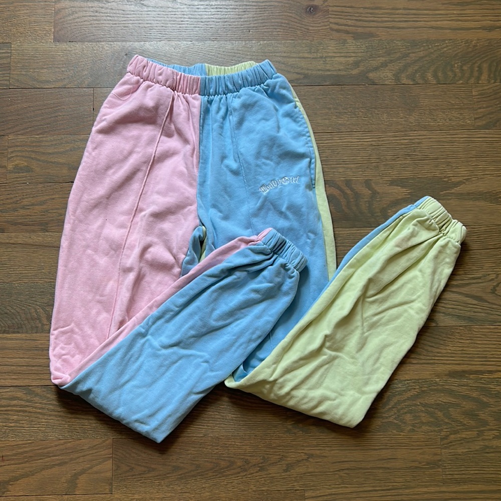 Adika Colorblock Pink Blue and Green Sweatpants Size XS